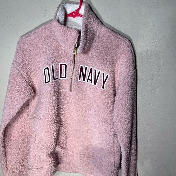 Old Navy sz S pink fuzzy Letter Sweatshirt - Picture 1 of 5
